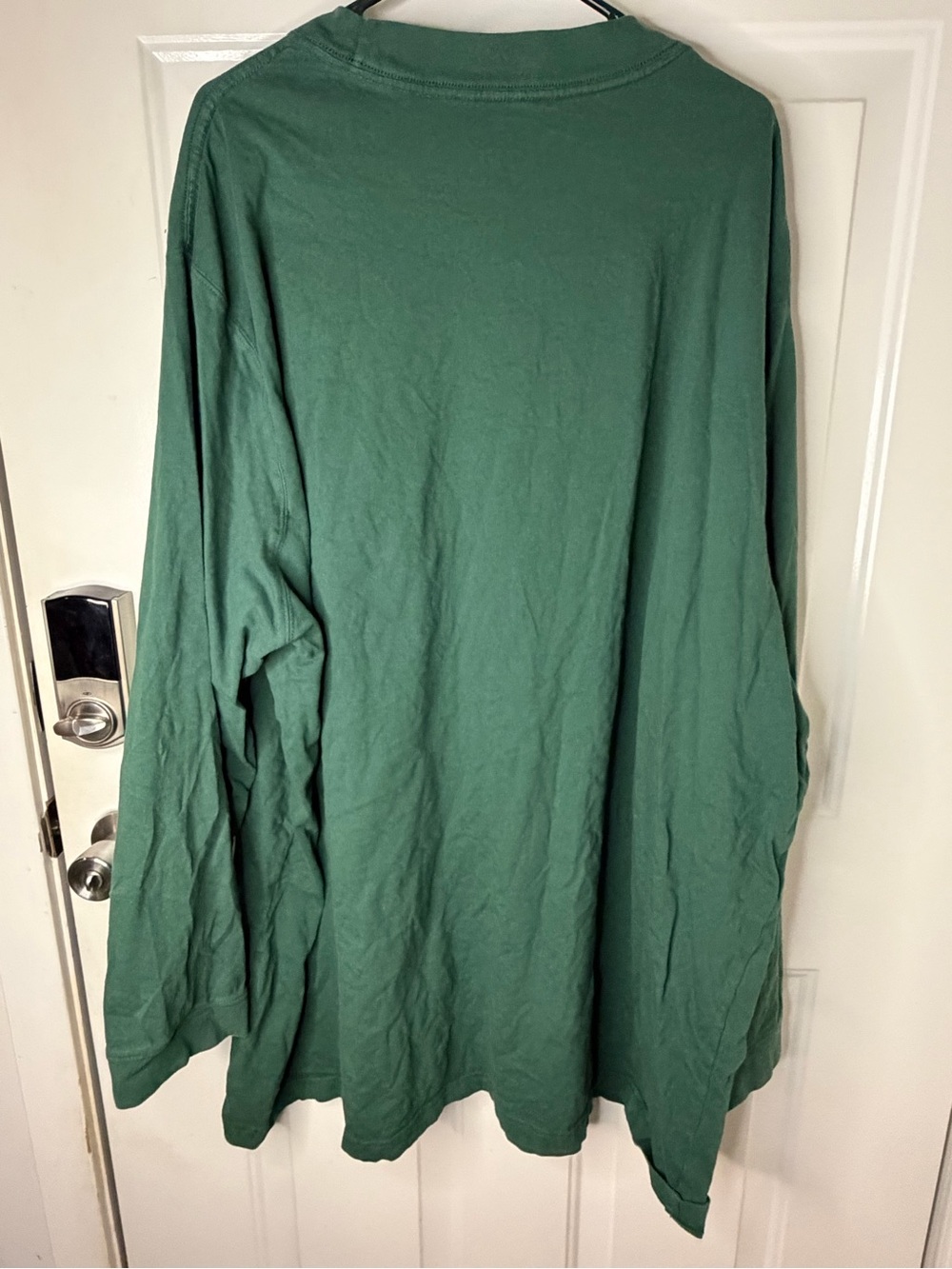 5XLT Classic Men's Long Sleeve T-Shirt, Dark Green - Picture 4 of 5